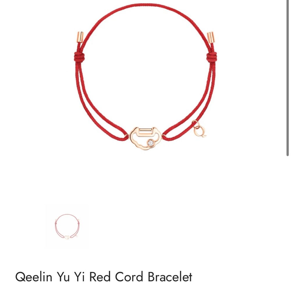 Qeelin Ruyi red cord bracelet